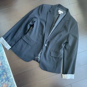 LOFT Black Womens Blazer Suit Top Jacket